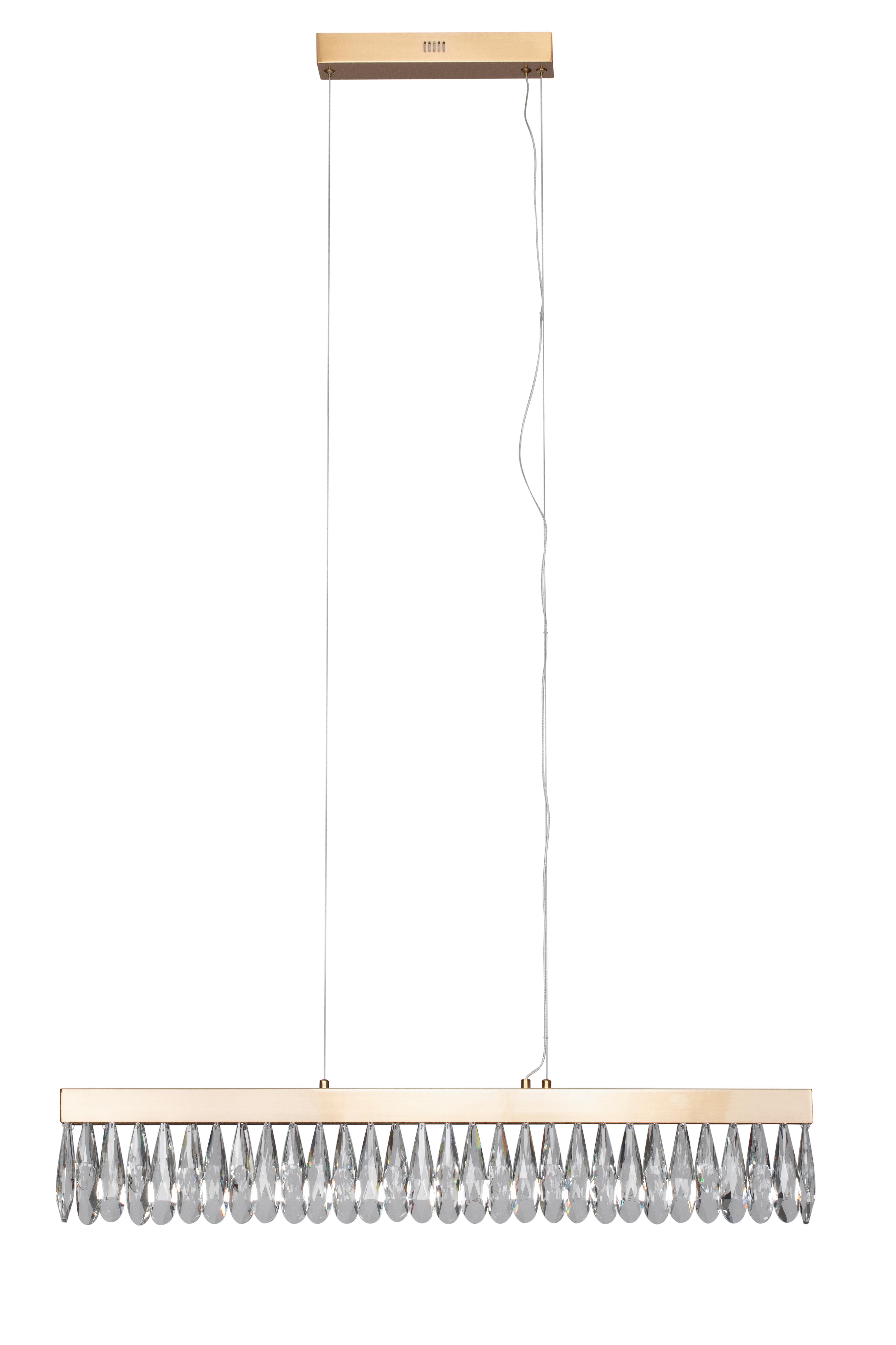 KRYSZTAŁOWA LAMPA WISZĄCA ANNA - przejrzysty, Trend, szkło (90/6/150cm) - Glandor