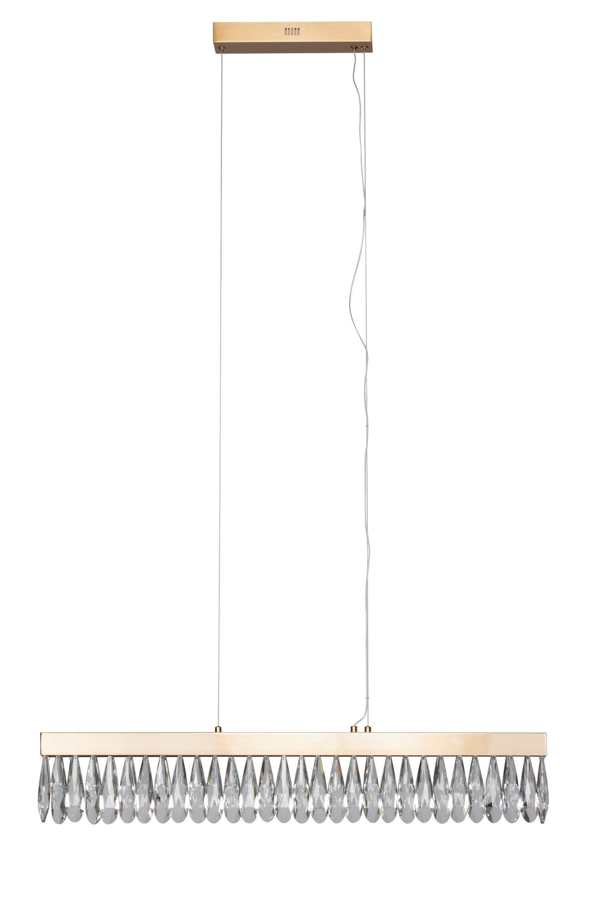 KRYSZTAŁOWA LAMPA WISZĄCA ANNA - przejrzysty, Trend, szkło (90/6/150cm) - Glandor