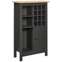 Weinschrank Venet, Anthrazit/Artisan Eiche - Anthrazit/Schwarz, ROMANTIK / LANDHAUS, Holzwerkstoff/Kunststoff (76,8/124,4/33cm) - Mömax