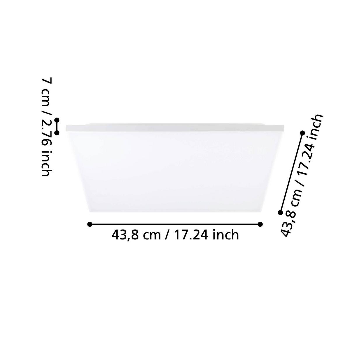 LED-Paneel Turcona Weiß max. 21 Watt - Weiß, Basics, Kunststoff/Metall (43,7/43,7/7cm) - Eglo