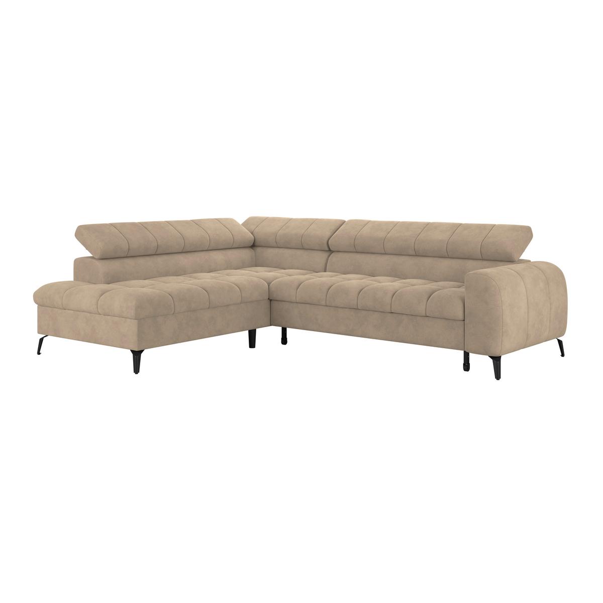 Kutna Garnitura Volf - bež/crna, Trend, tekstil/metal (203/261cm)