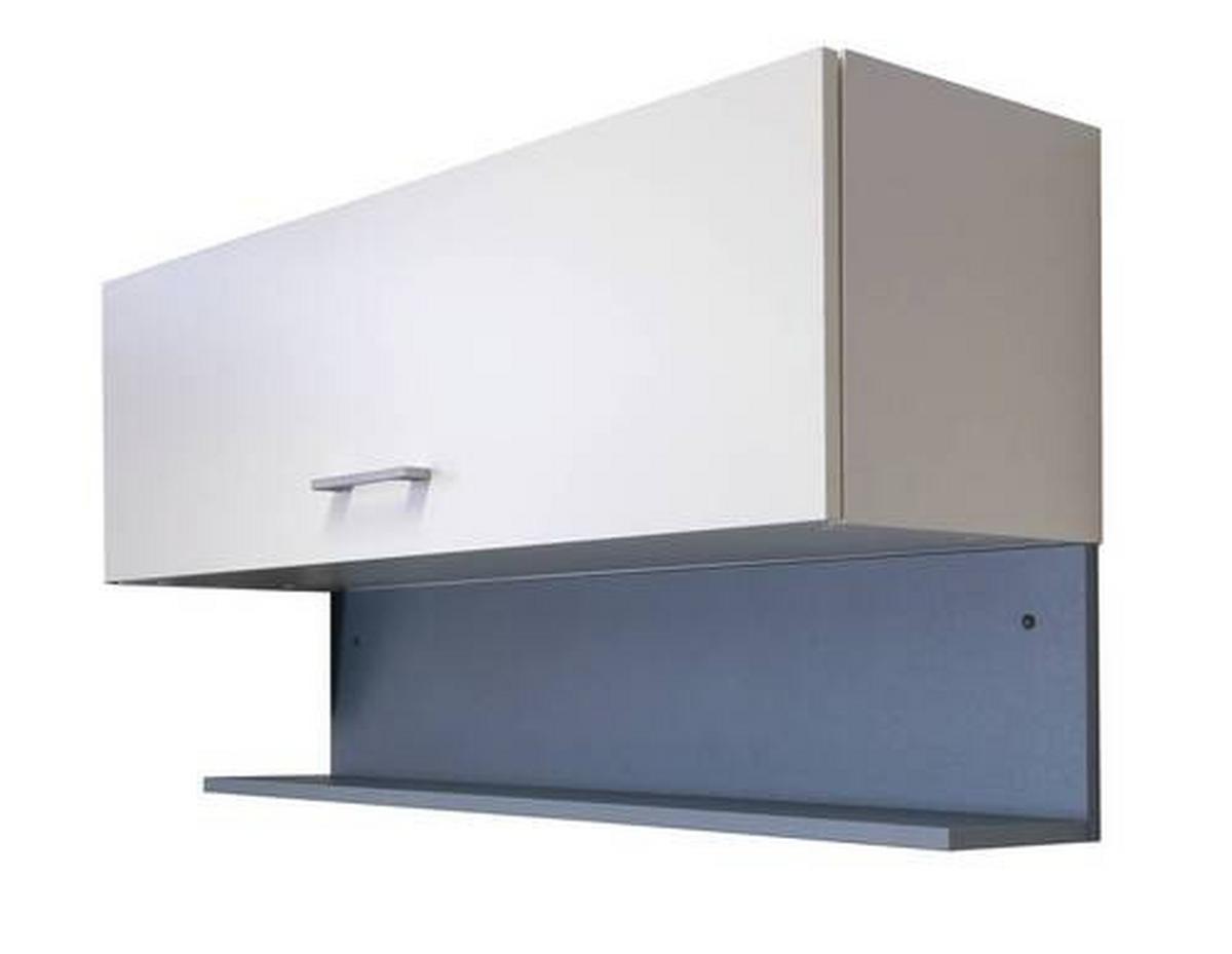 Stenska Polica Lucca, Modra - platinaste barve, Konvencionalno, leseni material (100/22,8/18,6cm) - FlexWell