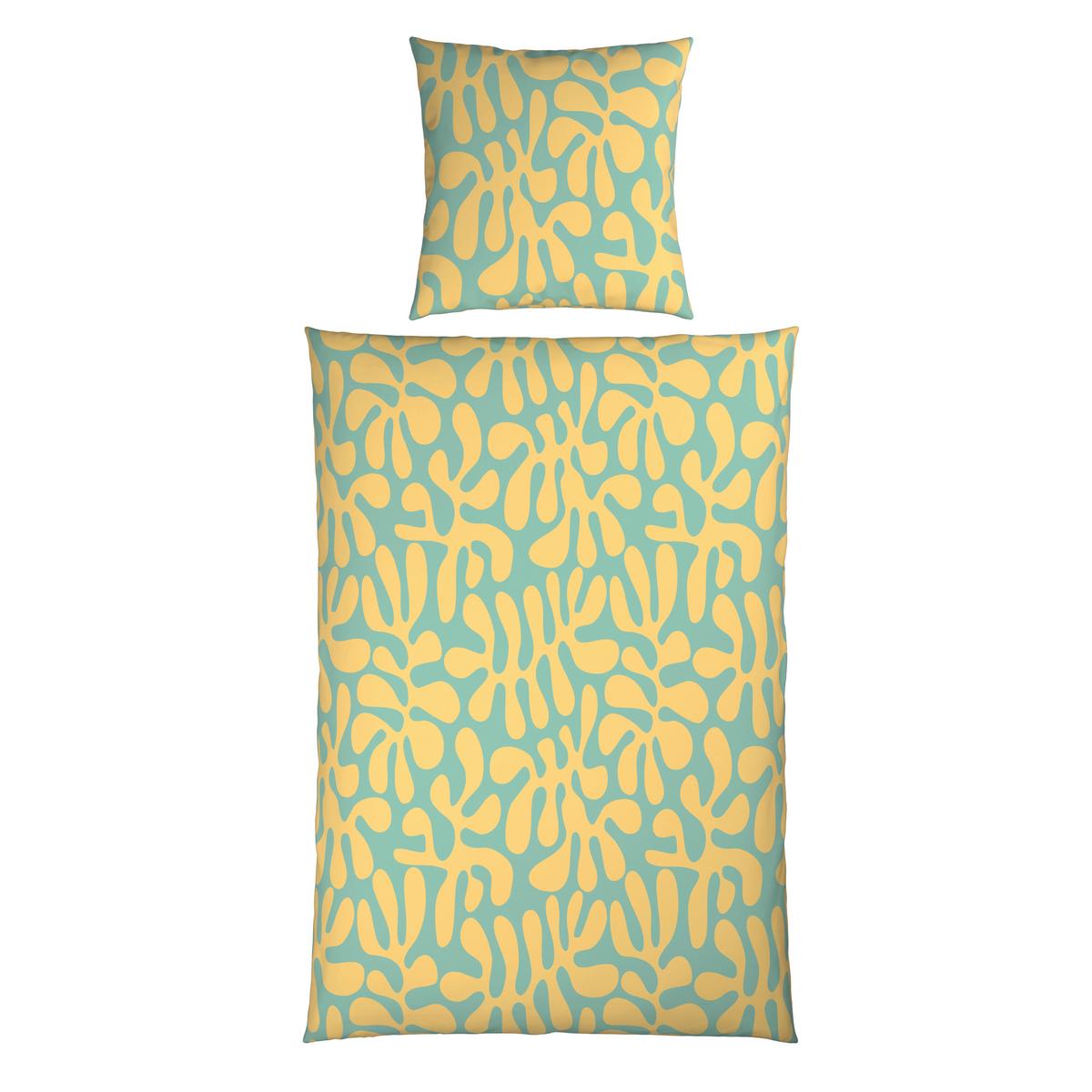 Bettwäsche Deno Gelb/Hellblau ca. 135x200cm - Gelb/Hellblau, Textil (135/200cm) - Mömax