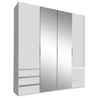 Drehtürenschrank Level 36A mit Spiegel ca. 200 cm Alpinweiß - Chromfarben/Silberfarben, MODERN, Glas/Holzwerkstoff (200/216/58cm) - MID.YOU