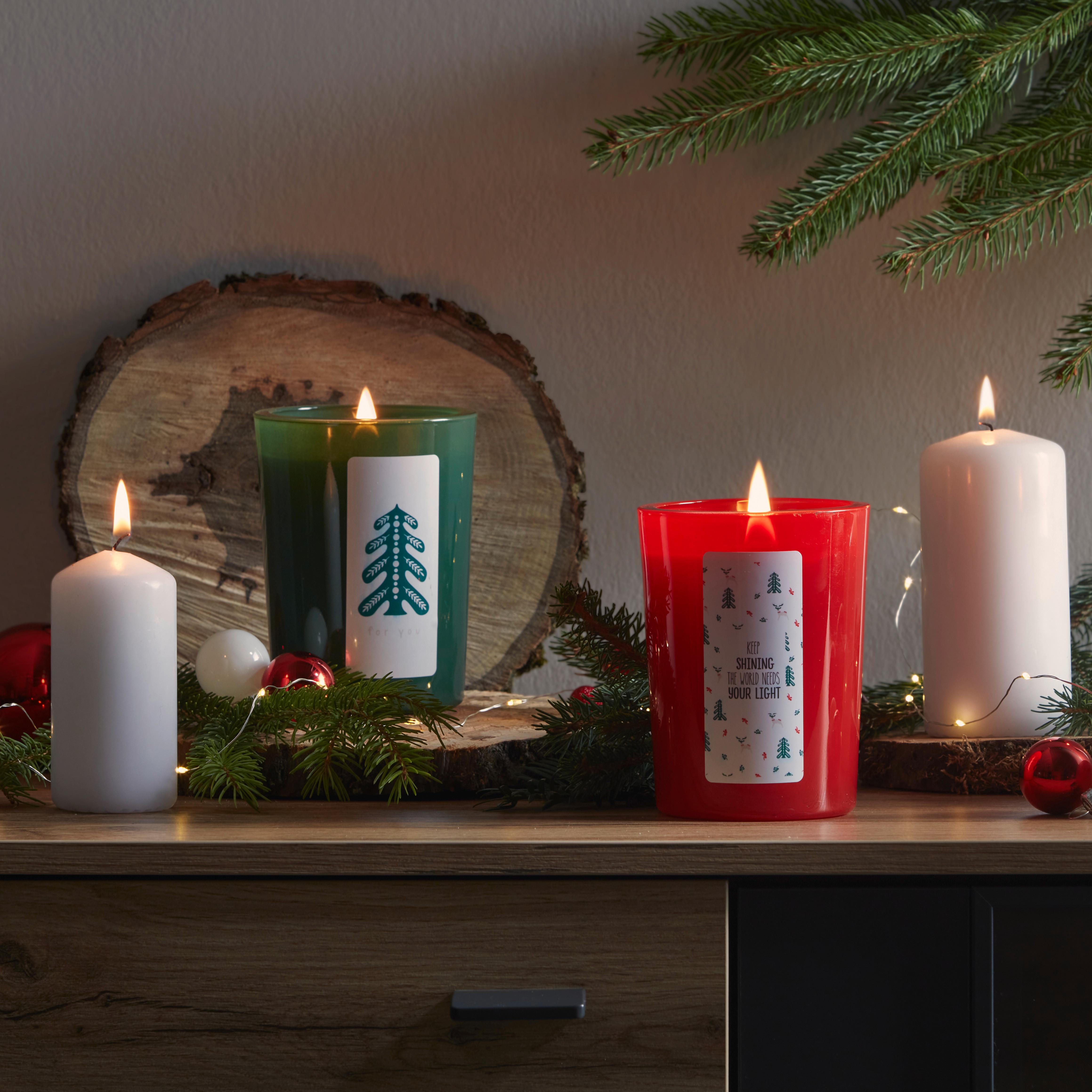 Gyertya Üvegben Christmas Fable - zöld, Üveg (9/12cm) - Modern Living