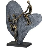 Skulptur heart of stone Grau/Bronzefarben - Bronzefarben/Grau, LIFESTYLE, Kunststoff (25.8/32/11.7cm)