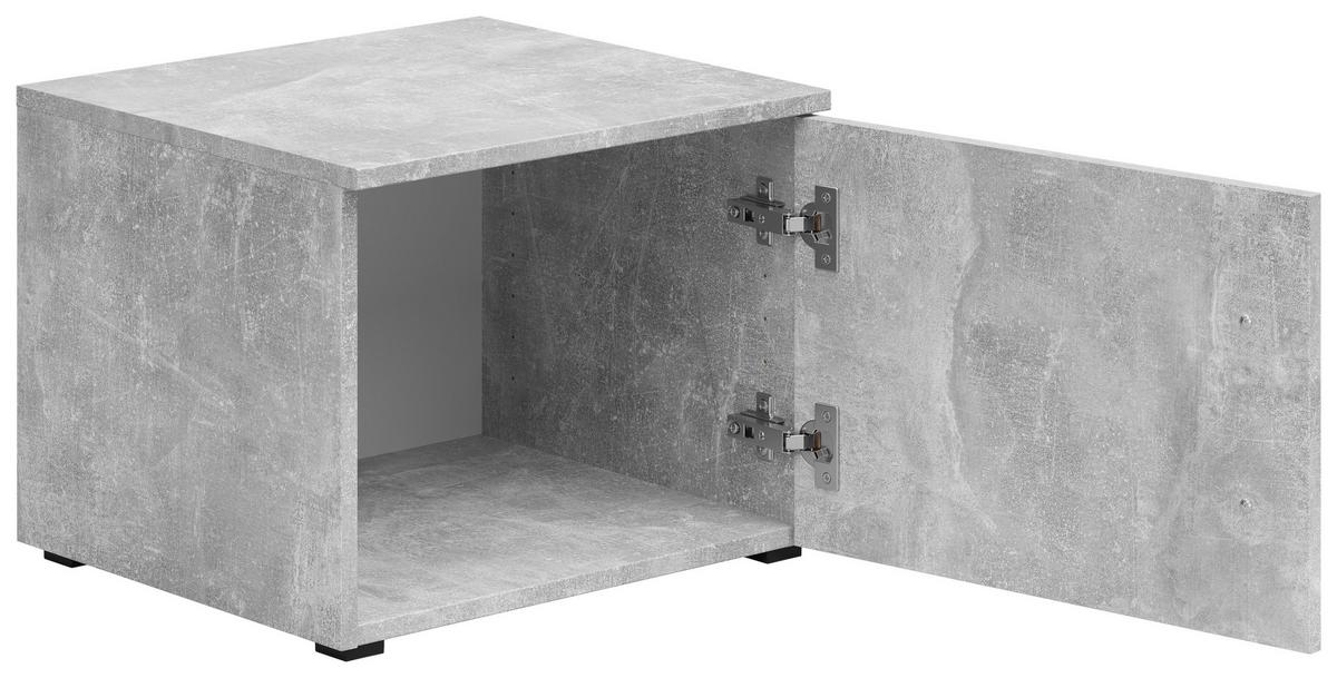 Aufsatzschrank Multistauraum Betonoptik - Schwarz/Grau, MODERN, Holzwerkstoff/Kunststoff (45/35/40cm) - Mömax