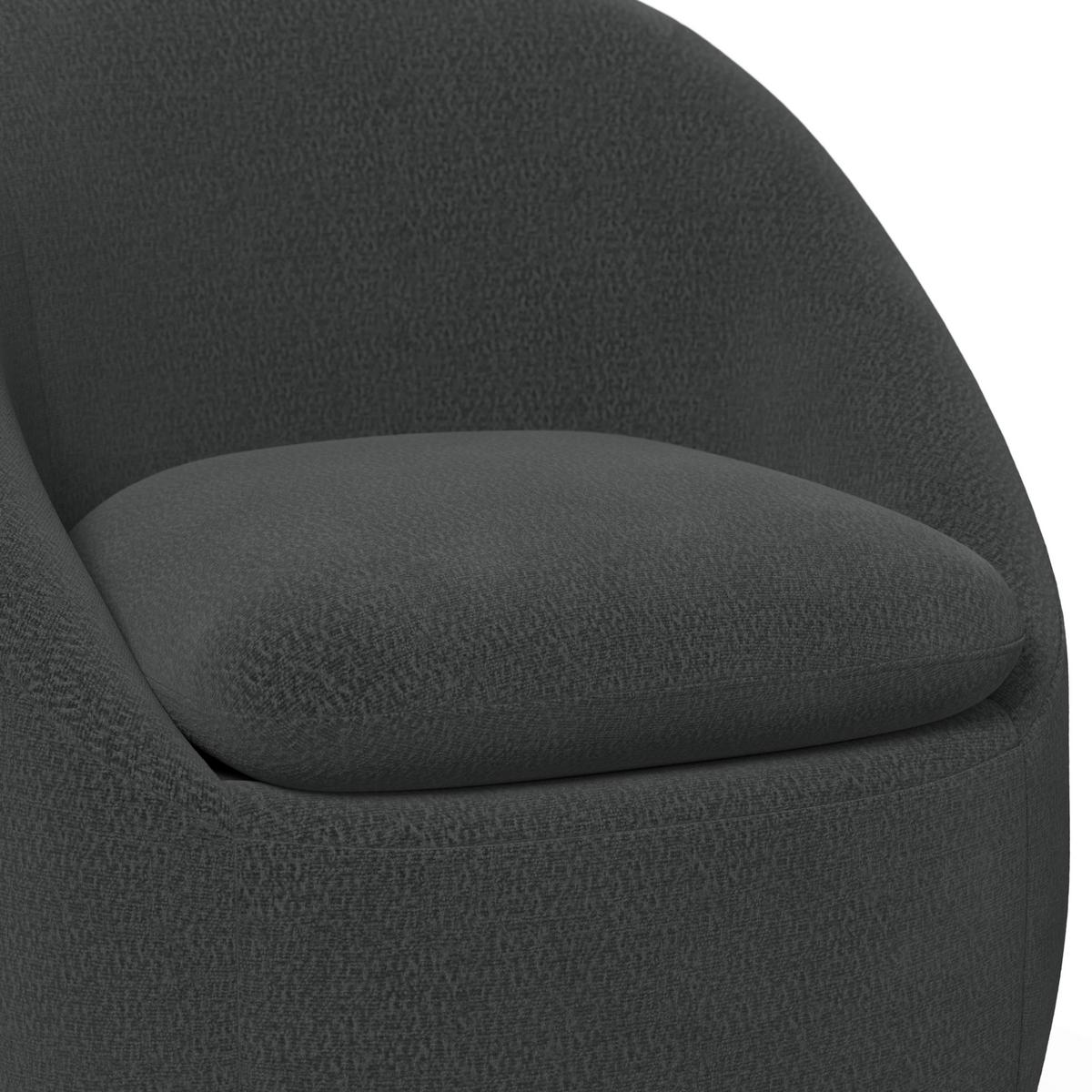 Sessel Dora Chenille Schwarz - Schwarz, MODERN, Holz/Textil (77/74/73cm)