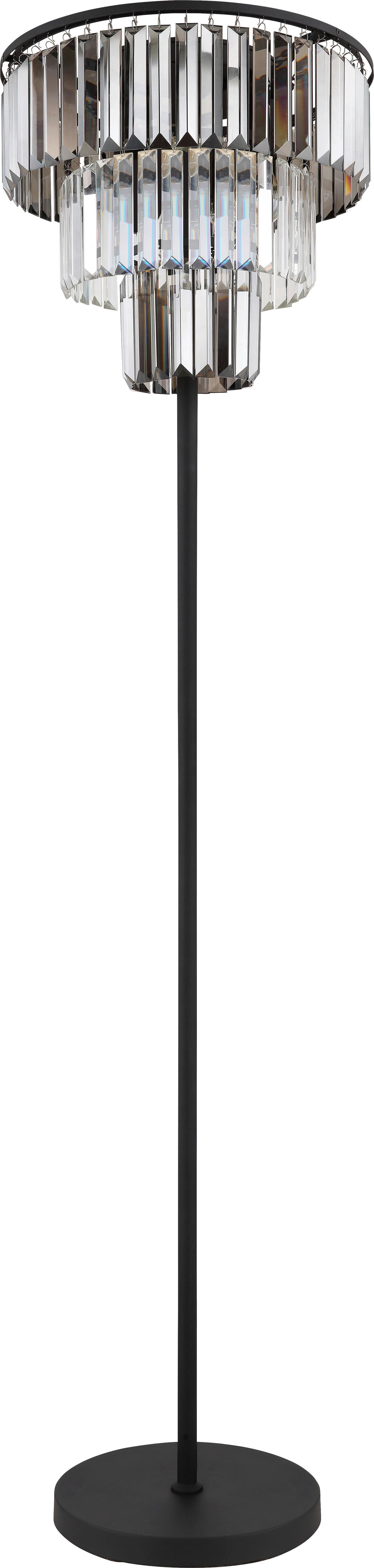 Stehleuchte Liyah Schwarz max. 40x160cm - Schwarz, MODERN, Kunststoff/Metall (40/160cm)