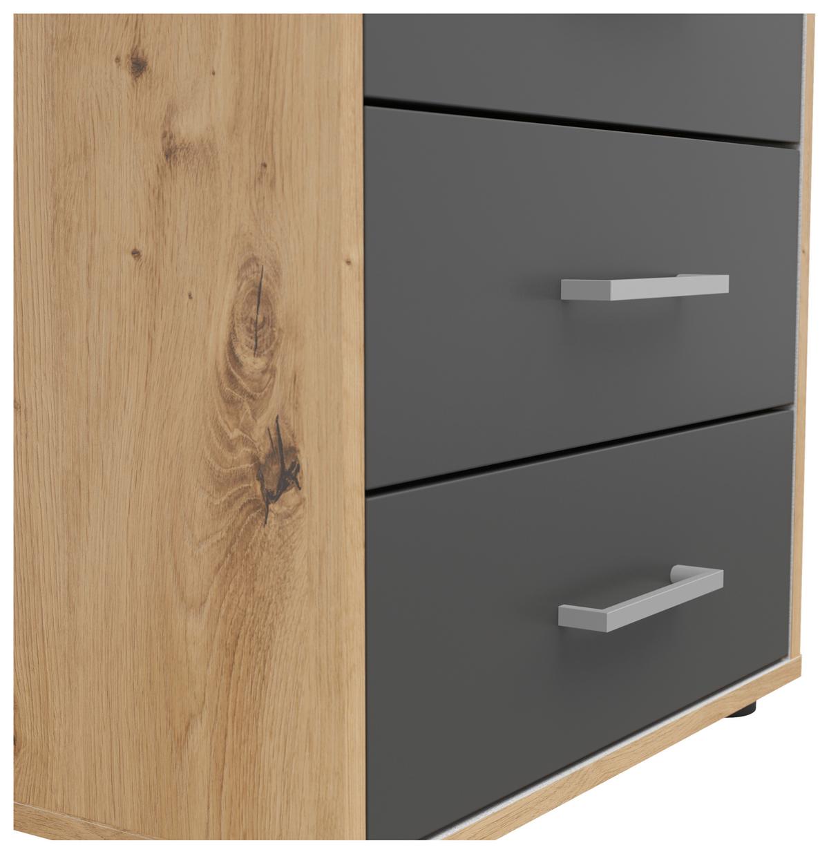 NOPTIERA SMART 3 - stejar Artisan/antracit, Basics, material pe bază de lemn (50/54/35cm) - Modern Living