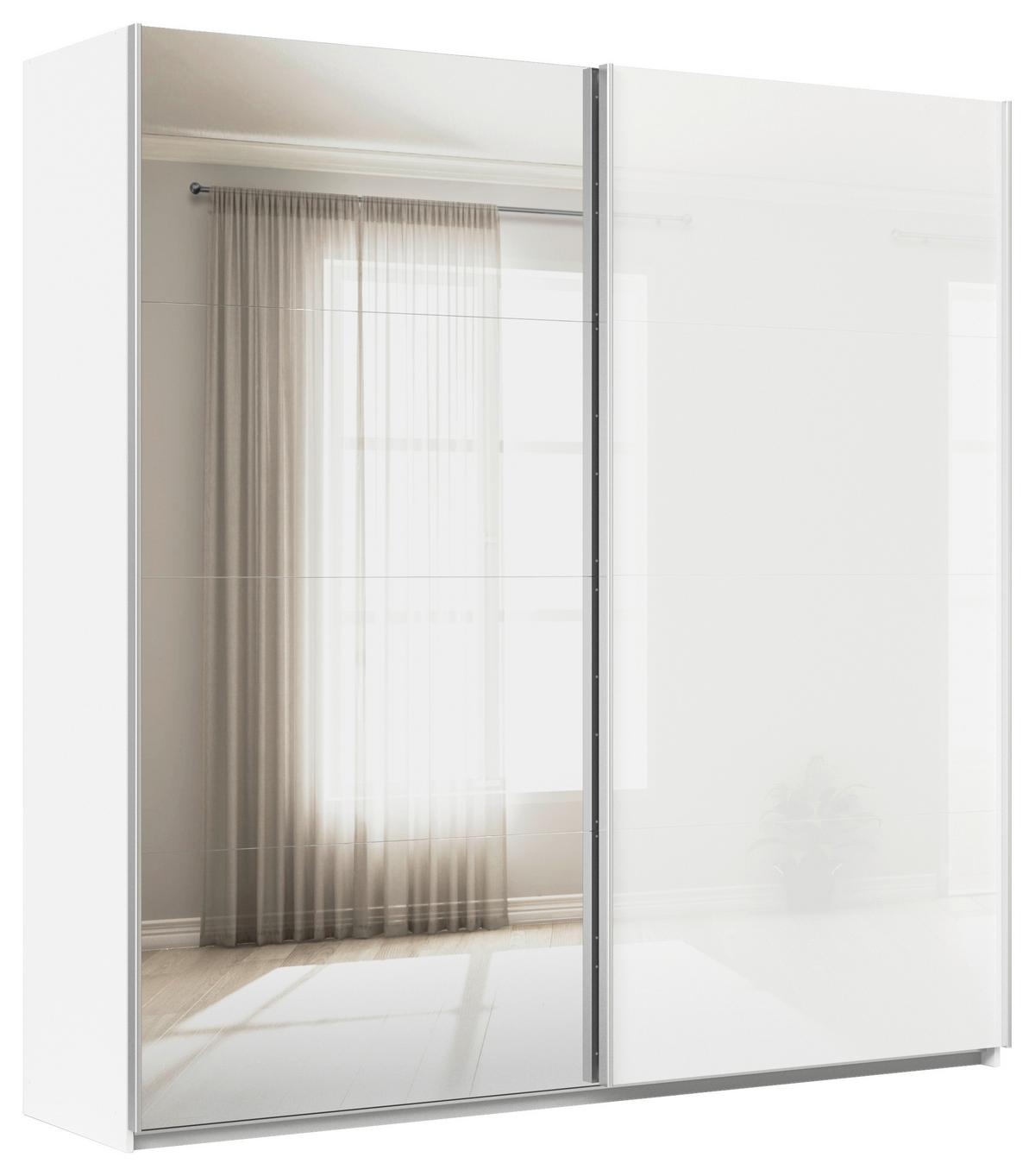 DULAP USI CULISANTE FELDKIRCH - argintiu/alb, Modern, sticlă/material pe bază de lemn (225/229/62cm)