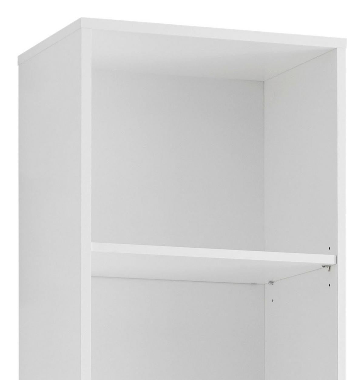 Stoječ Regal Bibo, Bela - srebrne barve/črna, Konvencionalno, umetna masa/leseni material (48/191/33,4cm) - MID.YOU