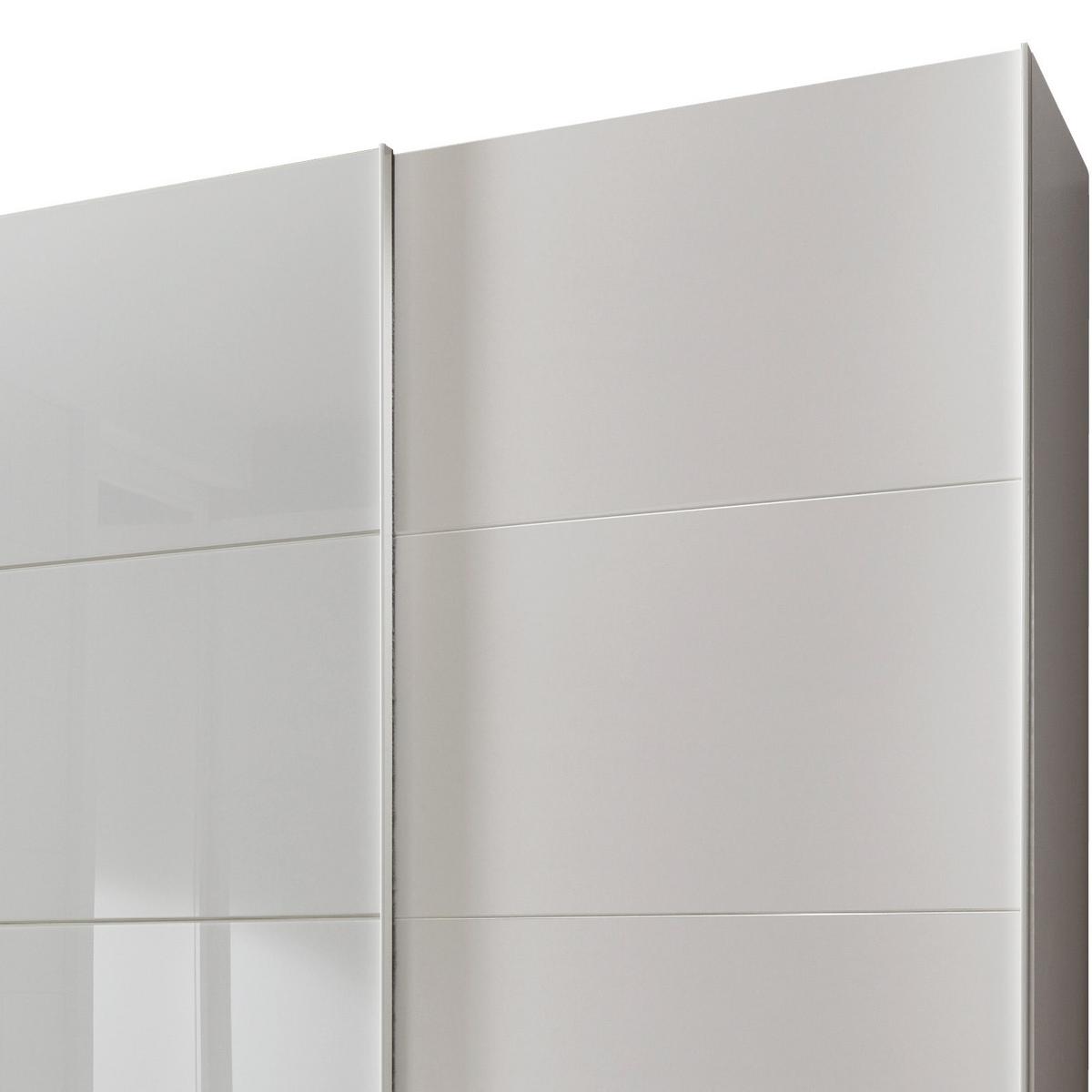 DULAP USI CULISANTE ERNESTO - alb/alb lucios intens, Basics, material pe bază de lemn (270/210/65cm) - Modern Living