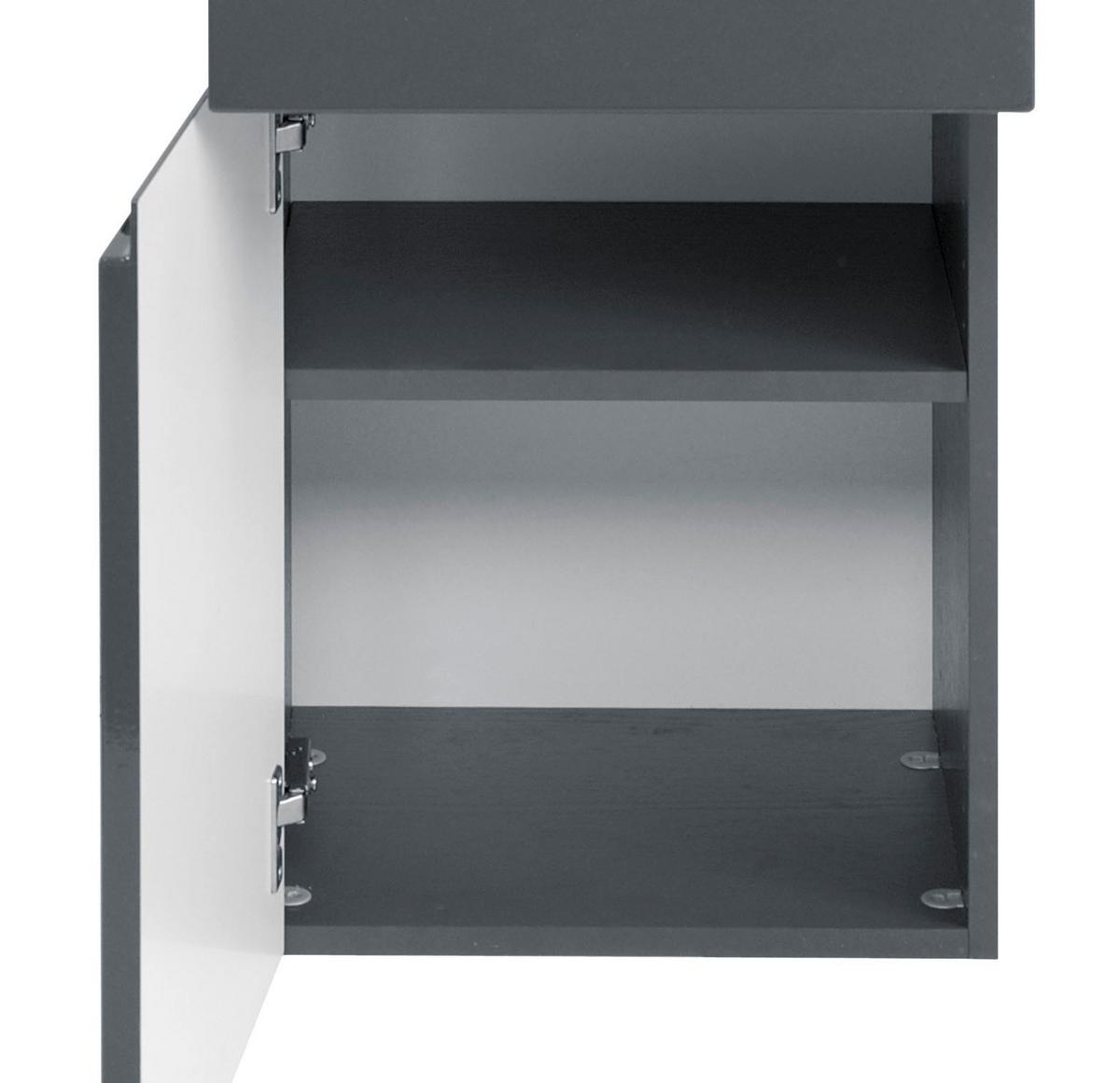 Hochschrank in Grau 'Cardiff' - Graphitfarben, Design, Holzwerkstoff (40/180/35cm) - Held