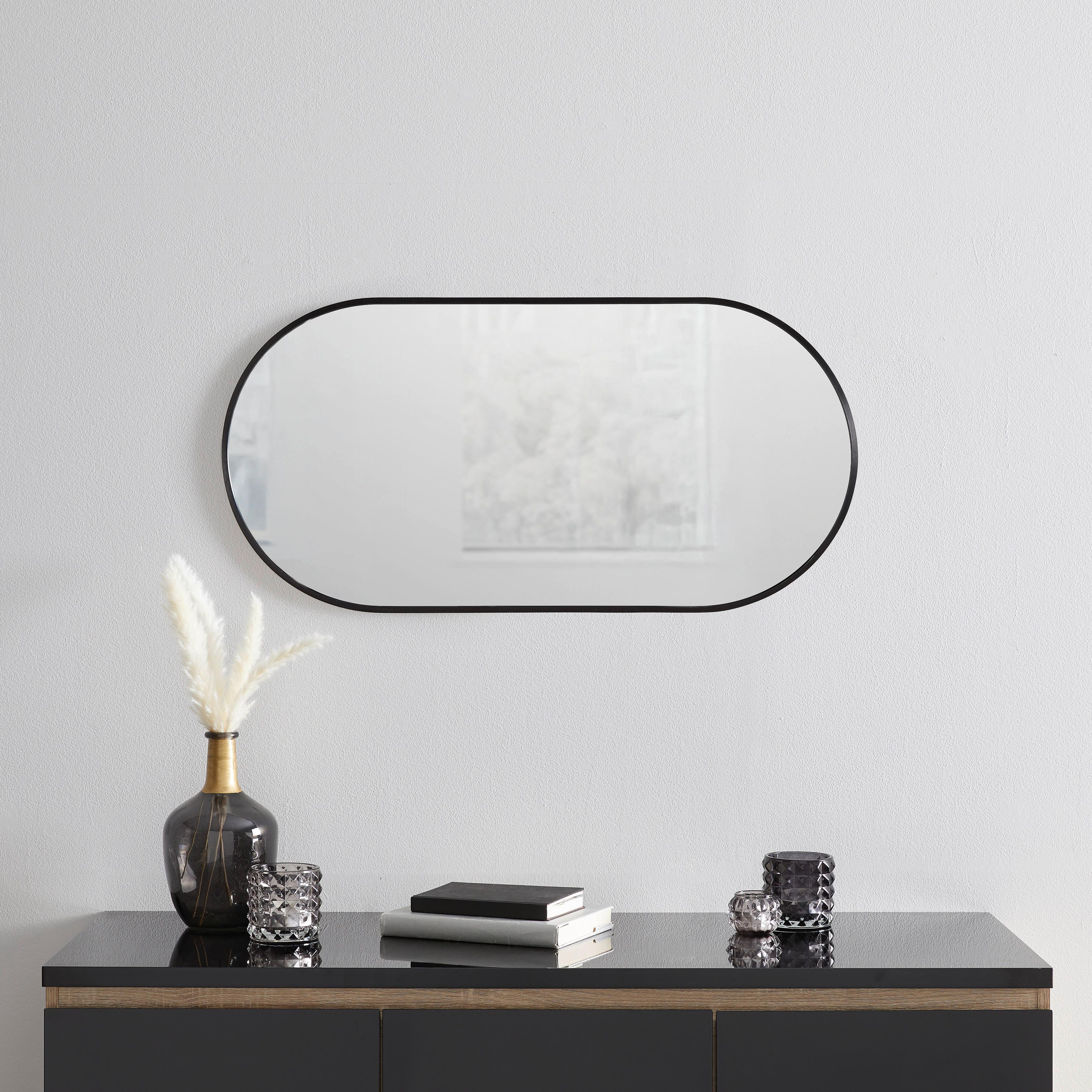 VÄGGSPEGEL BRITT -SB- - svart, Modern, metall/glas (40/80cm) - Mömax
