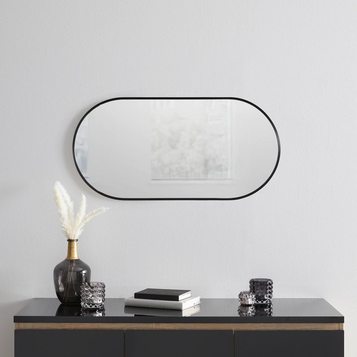 Wandspiegel Britt Schwarz - Schwarz, MODERN, Glas/Metall (40/80cm) - Mömax