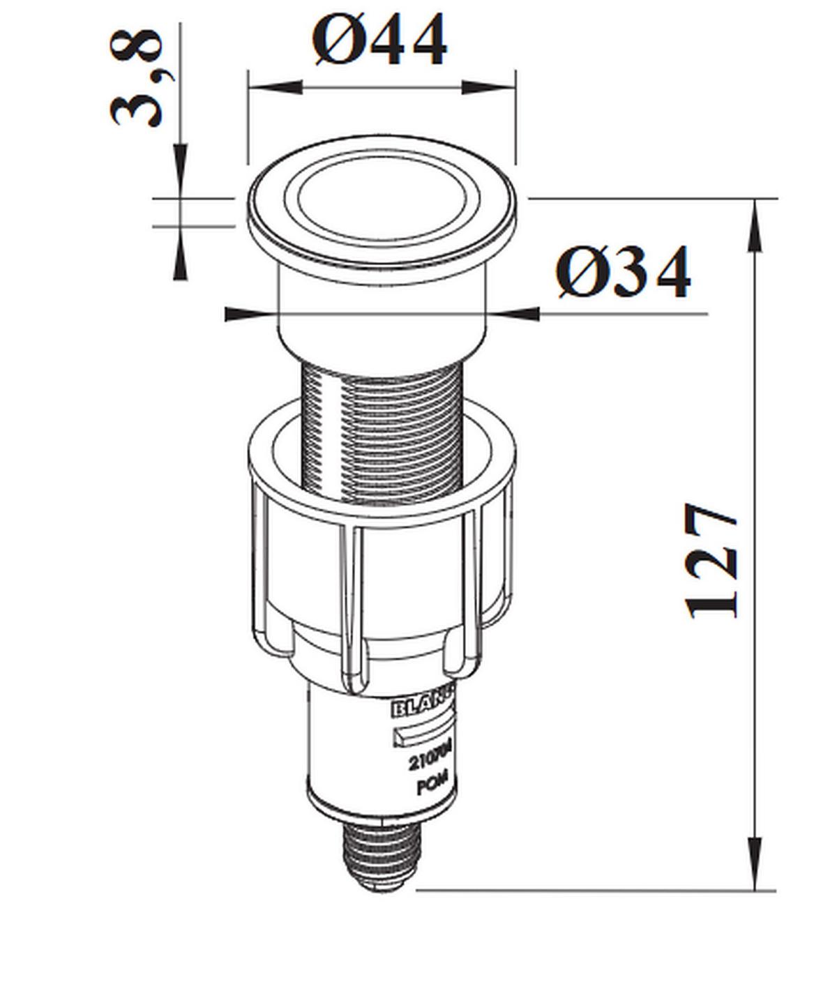Ablauffernbedienung 210671 Schwarz - Schwarz, MODERN, Kunststoff/Metall (4,4cm) - Blanco