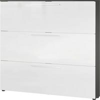 Schuhkipper in Graphit/Weiß - Chromfarben/Weiß Hochglanz, MODERN, Holzwerkstoff/Kunststoff (140/129/19cm) - Premium Living