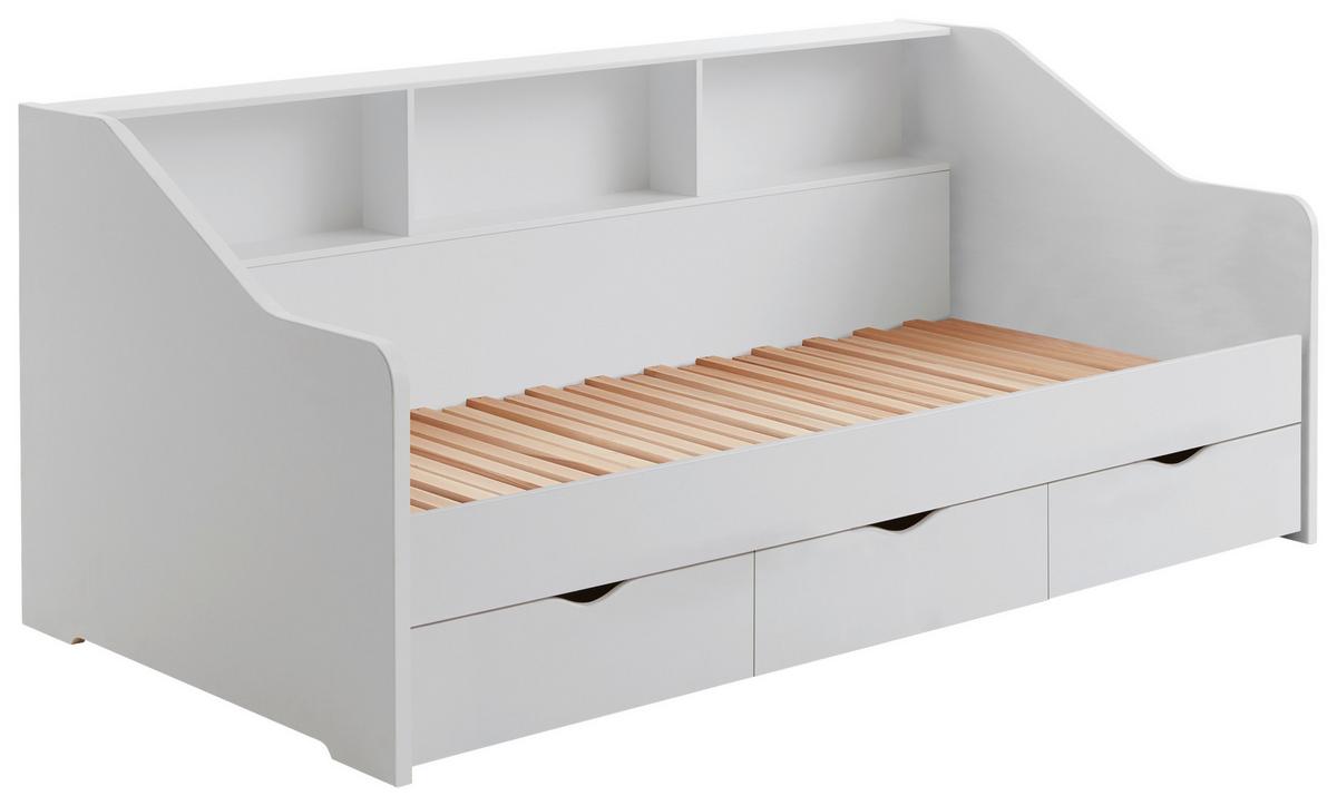 Raztegljiva Postelja Star, Bela, 90-180x200 - bela/barve bukve, Konvencionalno, leseni material/les (90-180/200cm) - Mömax