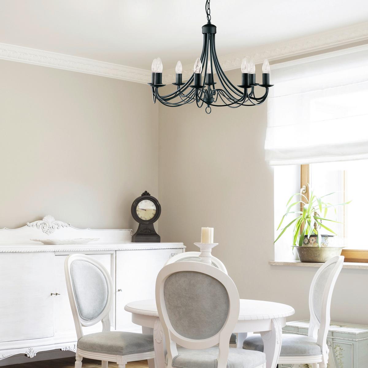 Csillár Maypole 6348-8bk - fekete, Konventionell, fém (60/100cm)