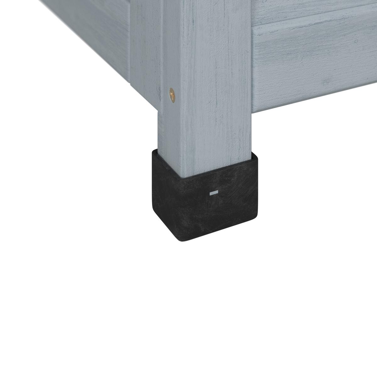 Kissenbox Biona Grau aus Echtholz - Grau, MODERN, Holz/Metall (132/60/66cm) - Bessagi Garden