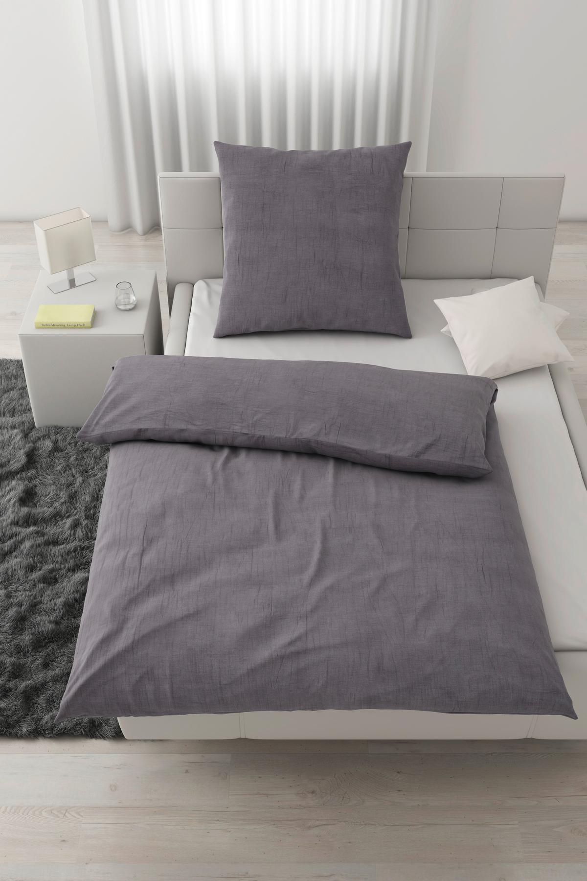 Bettwäsche Melania in Grau ca. 135x200cm - Grau, LIFESTYLE, Textil (135/200cm) - Modern Living