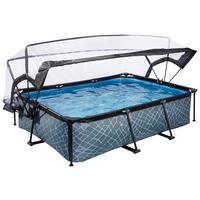 Bazen Exit Stone Pool, 220x150cm - siva, Konvencionalno, kovina (220/150/65cm) - EXIT Toys