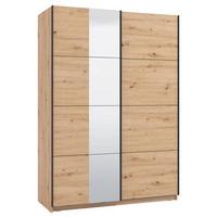 Schwebetürenschrank Gard 150 in Eiche Artisan - Schwarz/Eiche Artisan, KONVENTIONELL, Holzwerkstoff/Metall (146/217/61cm) - Mömax