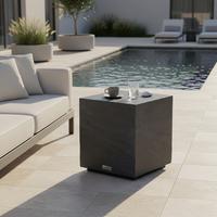 Loungetisch Colorado Faserbeton Schwarz - Schwarz, KONVENTIONELL, Stein (45/45/50,8cm) - Gardenson