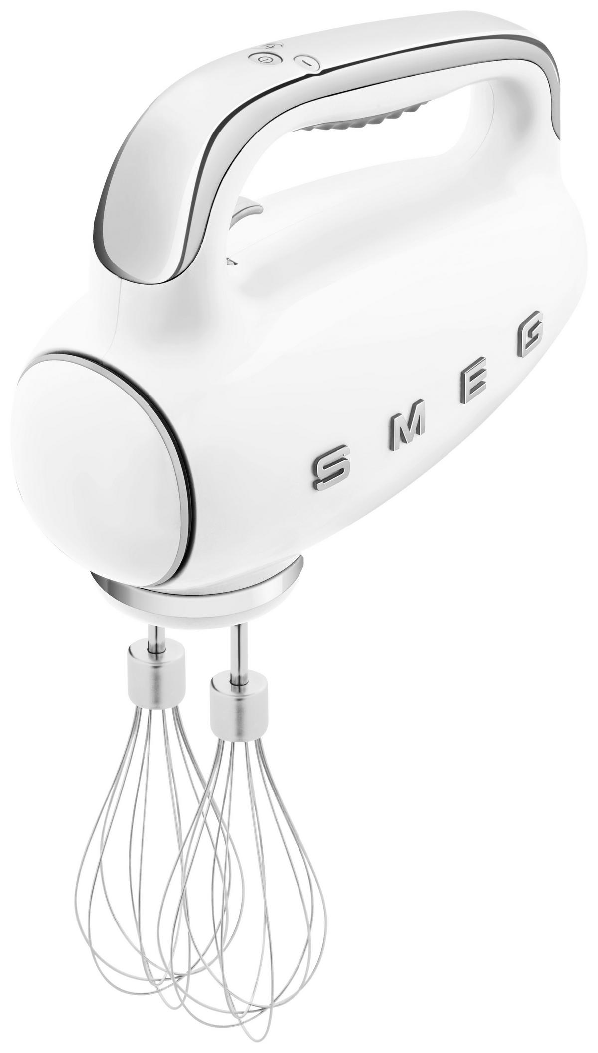 MIKSER RĘCZNY HMF01WHEU SMEG - biały/kolor chromowy, Basics, tworzywo sztuczne/metal (22/37,8/22,1cm) - SMEG