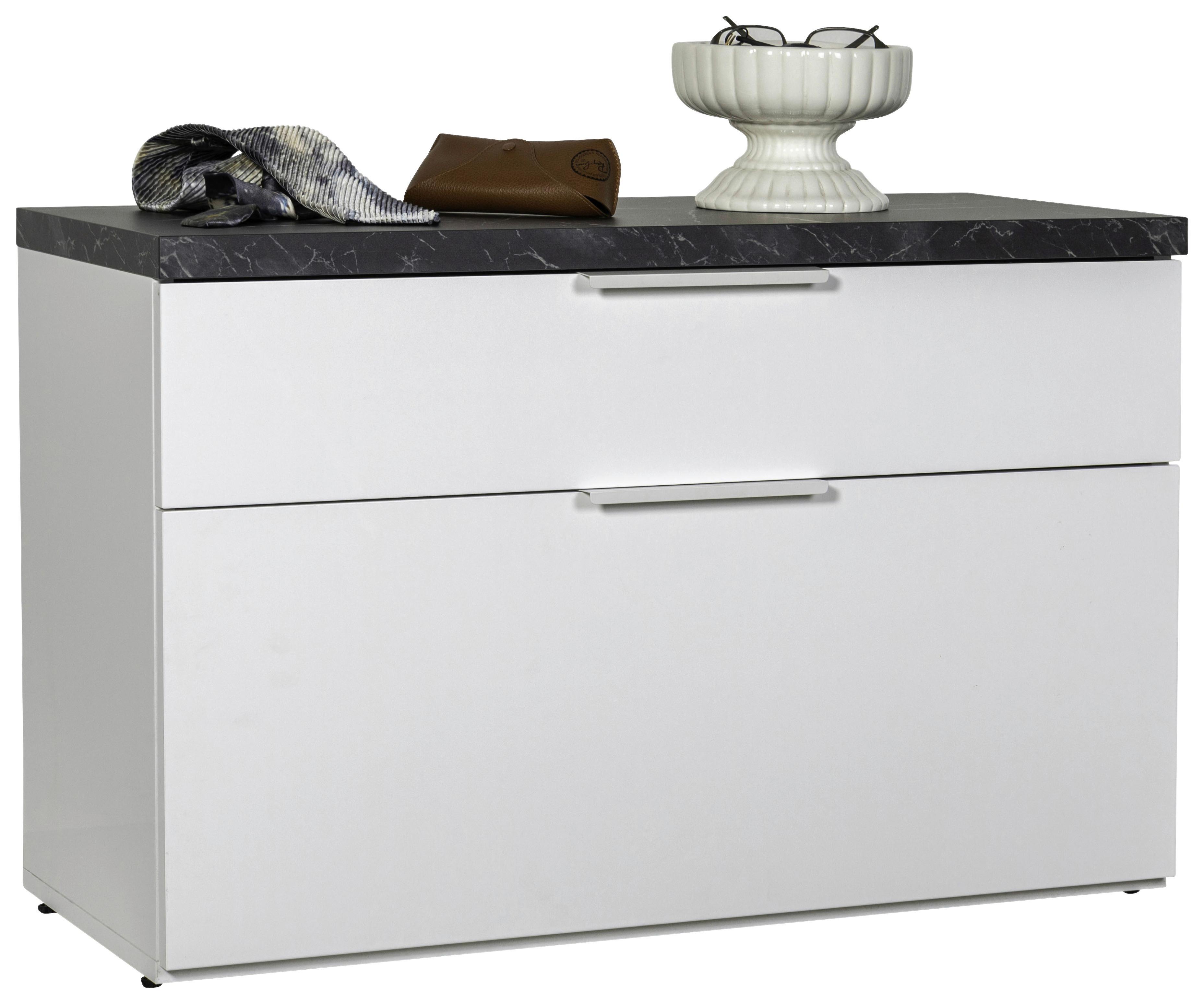 Garderobenbank Mundi in Anthrazit/Weiß HG - Weiß Hochglanz/Anthrazit, MODERN, Holzwerkstoff/Metall (82/53/35cm) - Mömax