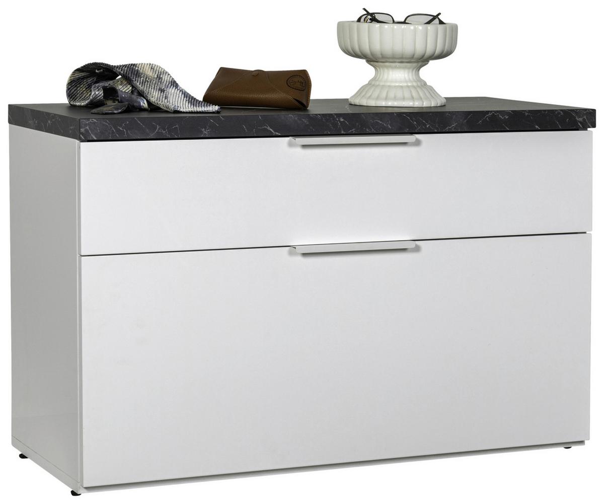 Garderobenbank Mundi in Anthrazit/Weiß HG - Weiß Hochglanz/Anthrazit, MODERN, Holzwerkstoff/Metall (82/53/35cm) - Mömax
