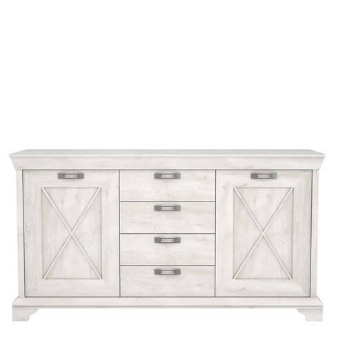Komoda Kashmir - bela/srebrna, Konvencionalno, metal/pločasti materijal (178,3/95,9/48,2cm) - Premium Living