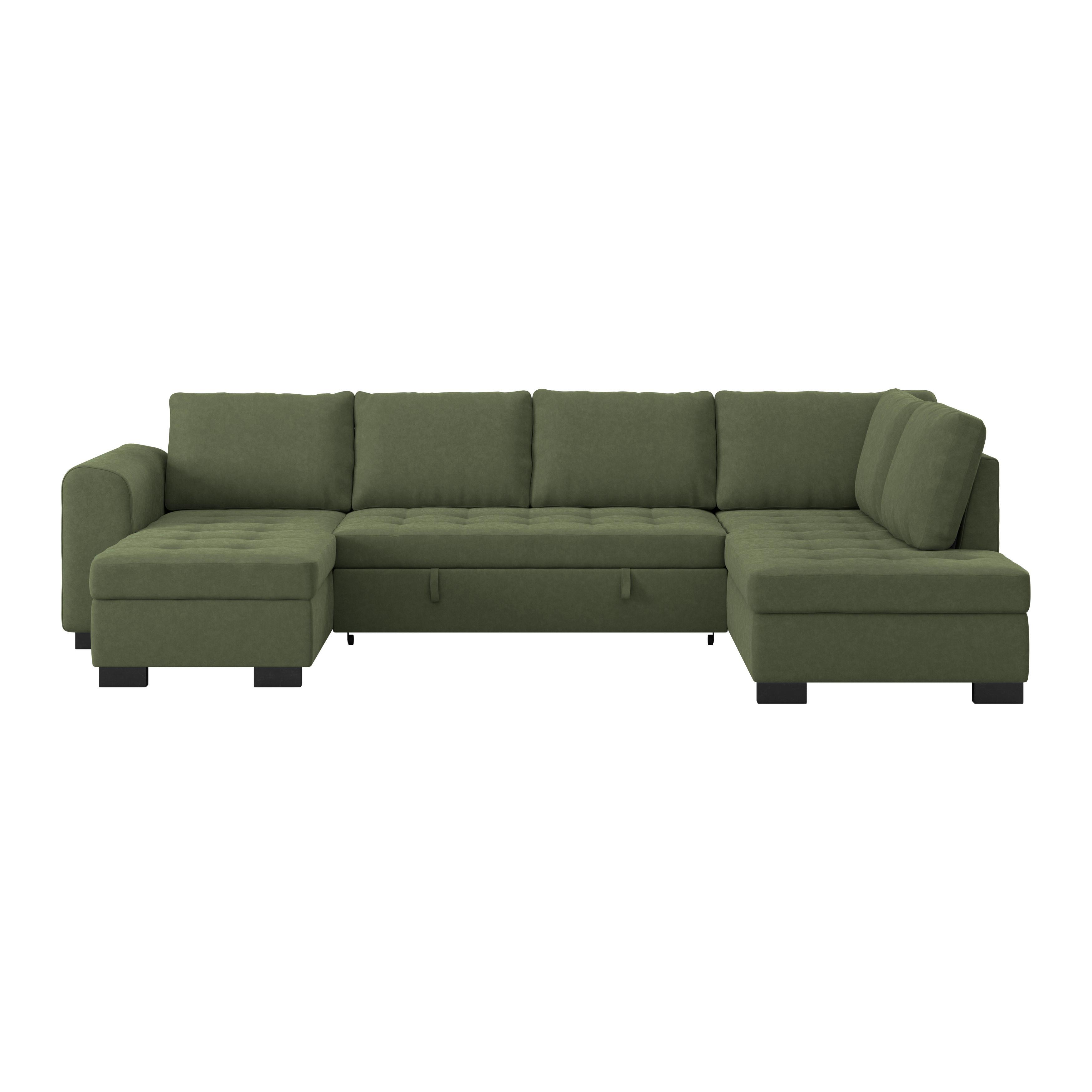 Canapea modulară MALTE - verde/gri, Modern, textil (155/305/178cm) - Luca Bessoni