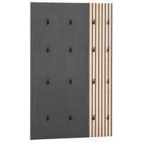 Garderobni Panel Alexa, Črna, Barva Hrasta - črna/barve hrasta, Design, leseni material (73,5/109/2,6cm) - MID.YOU