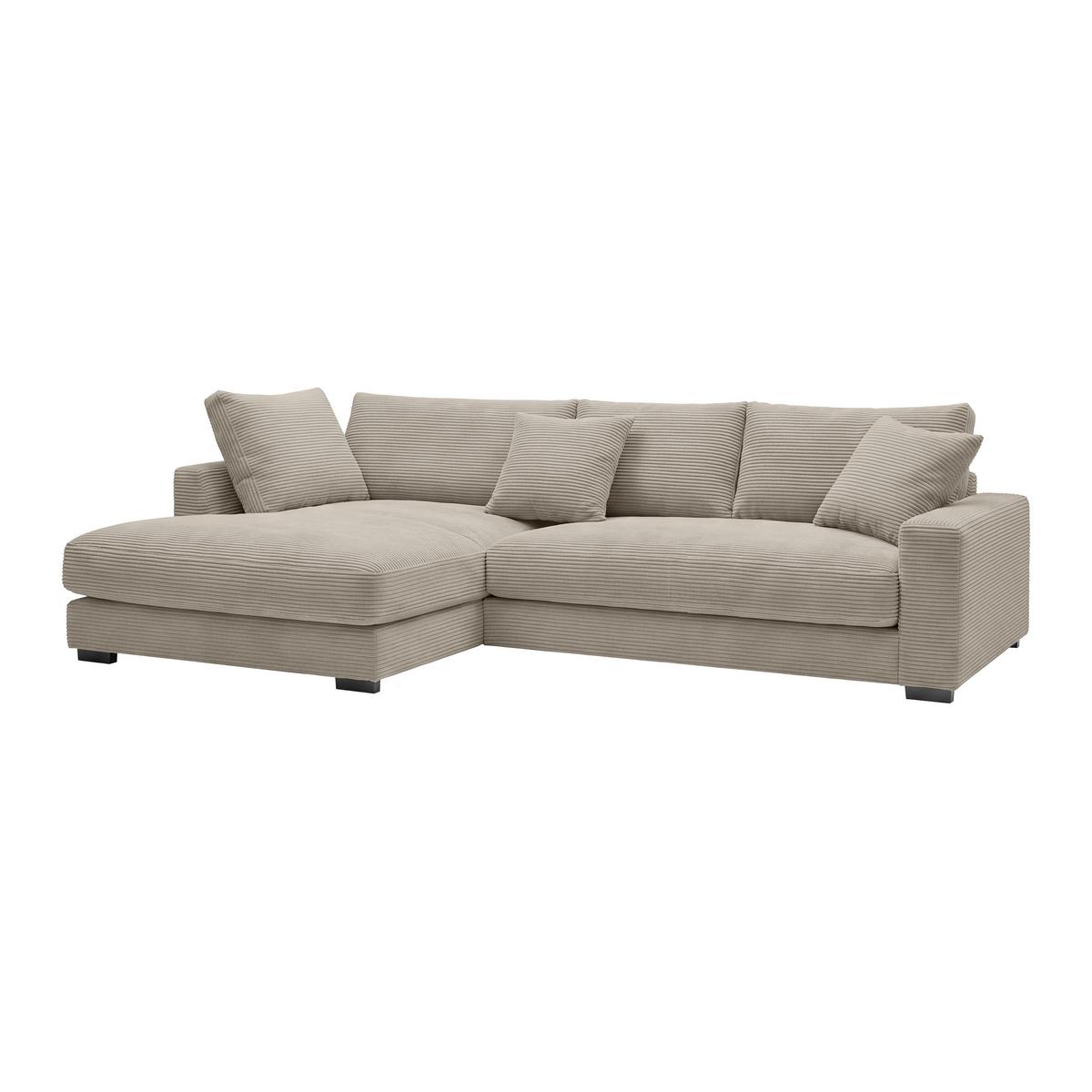 Ecksofa Pedro Taupe - Taupe/Schwarz, MODERN, Kunststoff/Textil (190/300cm) - Mömax
