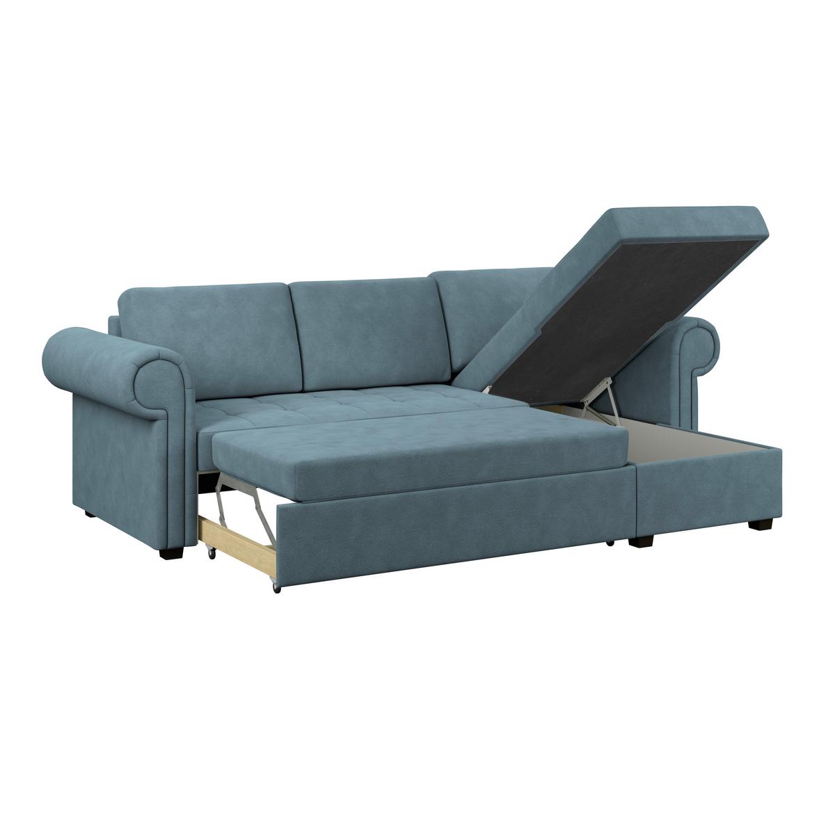 Kutna Garnitura Oslo - boje petroleja, Romantično / ladanjski, tekstil (260/85/155cm) - James Wood