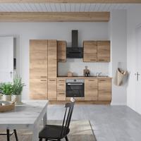 Küchenblock Structura High mit Geräten Eiche dunkel - Eiche dunkel/Eichefarben, MODERN, Holzwerkstoff/Metall (270cm) - Nobilia