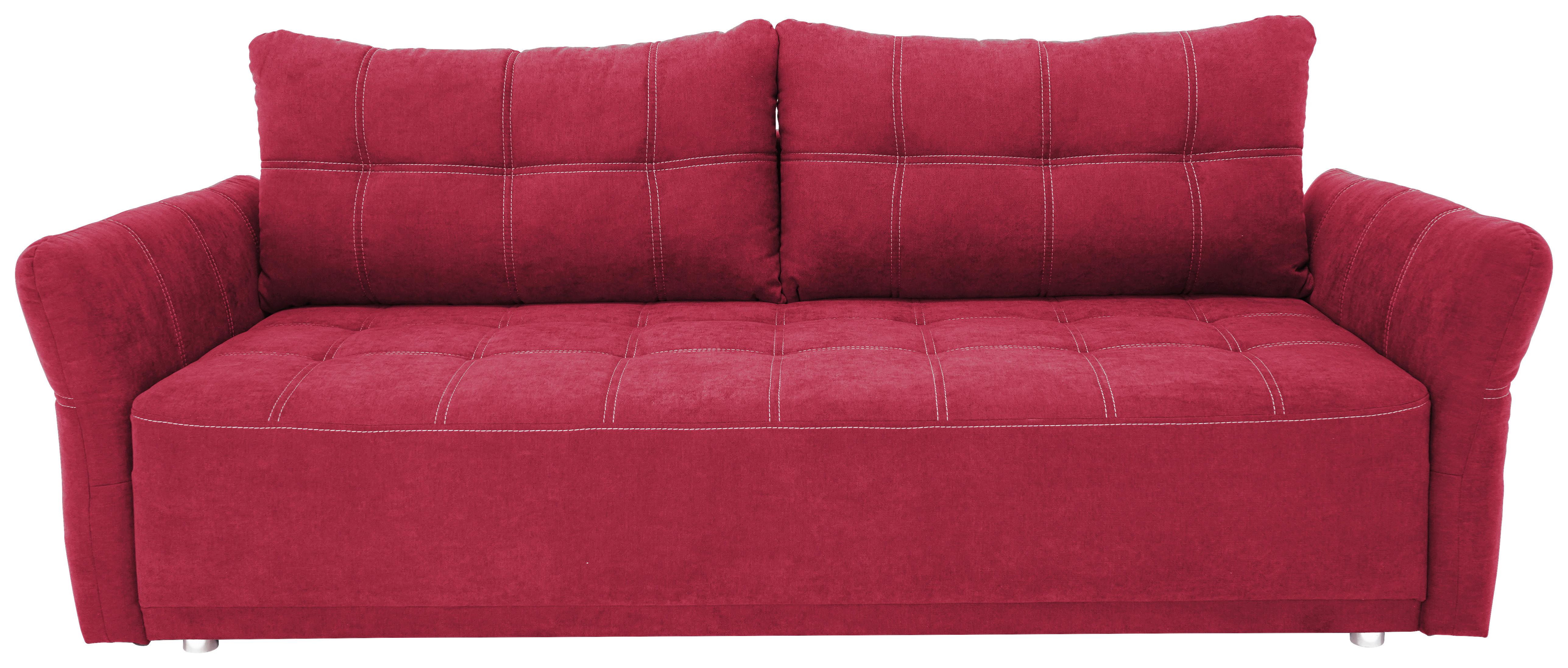 Canapea Bigsofa PASCAL - roșu, Basics, plastic/lemn (221/91/107cm) - Modern Living