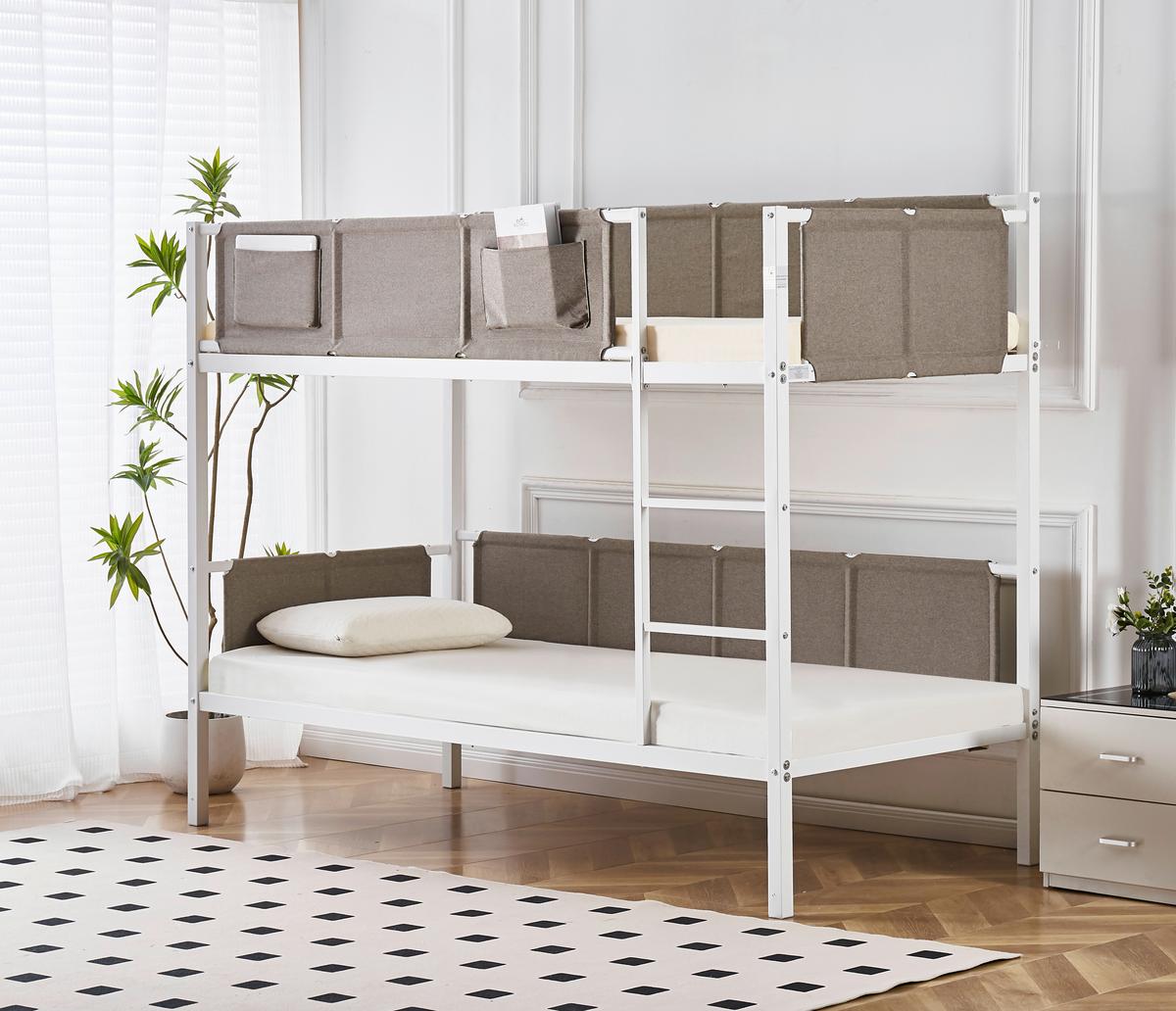 Etagenbett Timo in Weiss ca. 2x ca. 90x200cm - Weiss/Grau, Konventionell, Metall (208/161/96cm) - Zandiara