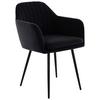 Armlehnstuhl Mila 2er-Set Schwarz samt - Schwarz, MODERN, Textil/Metall (59/84/66cm) - MID.YOU