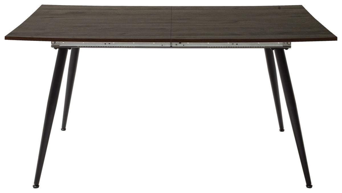 Raztegljiva Jedilna Miza Barbuda, 160-200 X 90 Cm - črna/barve hrasta, Moderno, kovina/leseni material (160-200/90/76cm) - MID.YOU