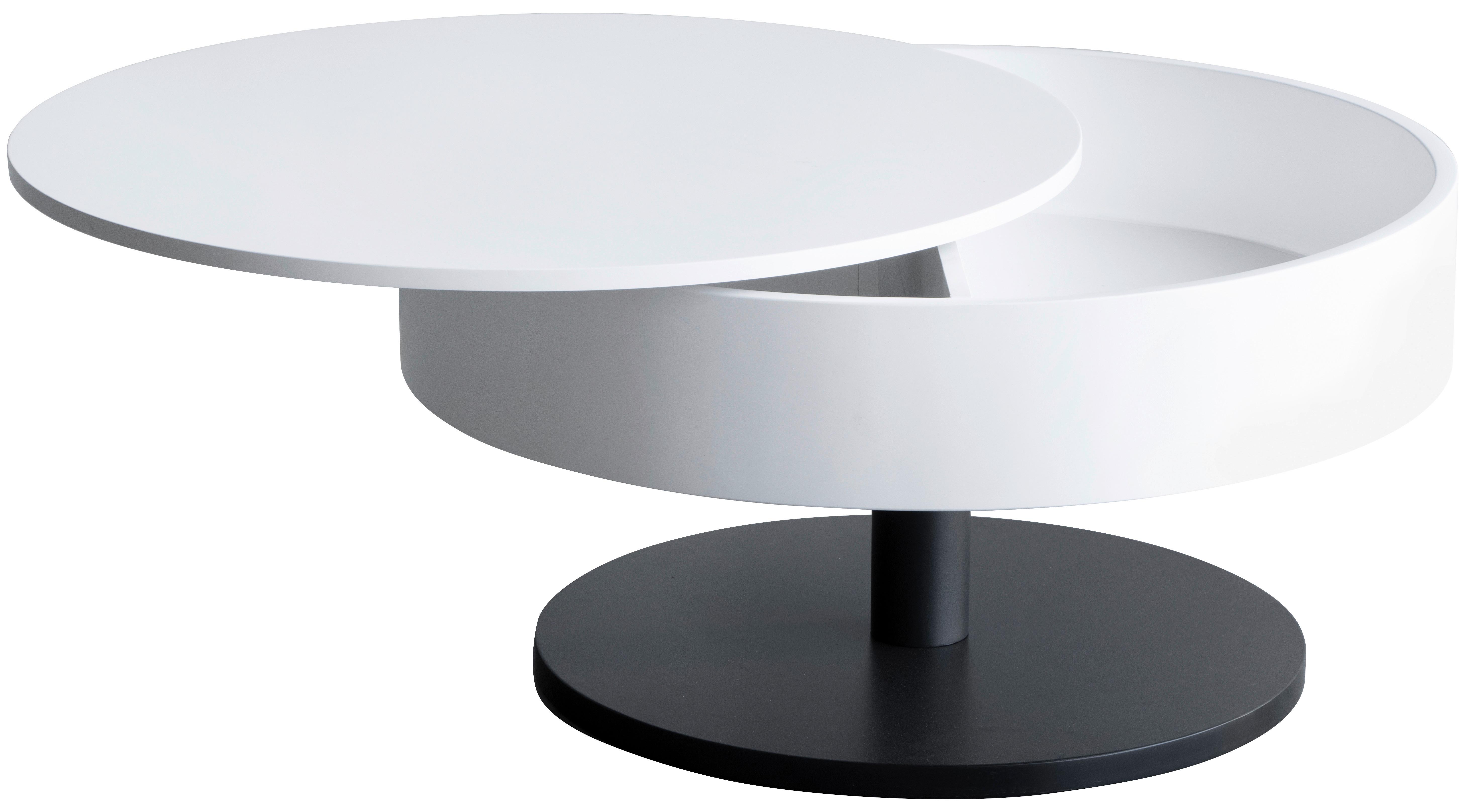 Dohányzóasztal Suvos - fekete/fehér, Modern, faalapú anyag/fém (79/79/40cm) - Mömax