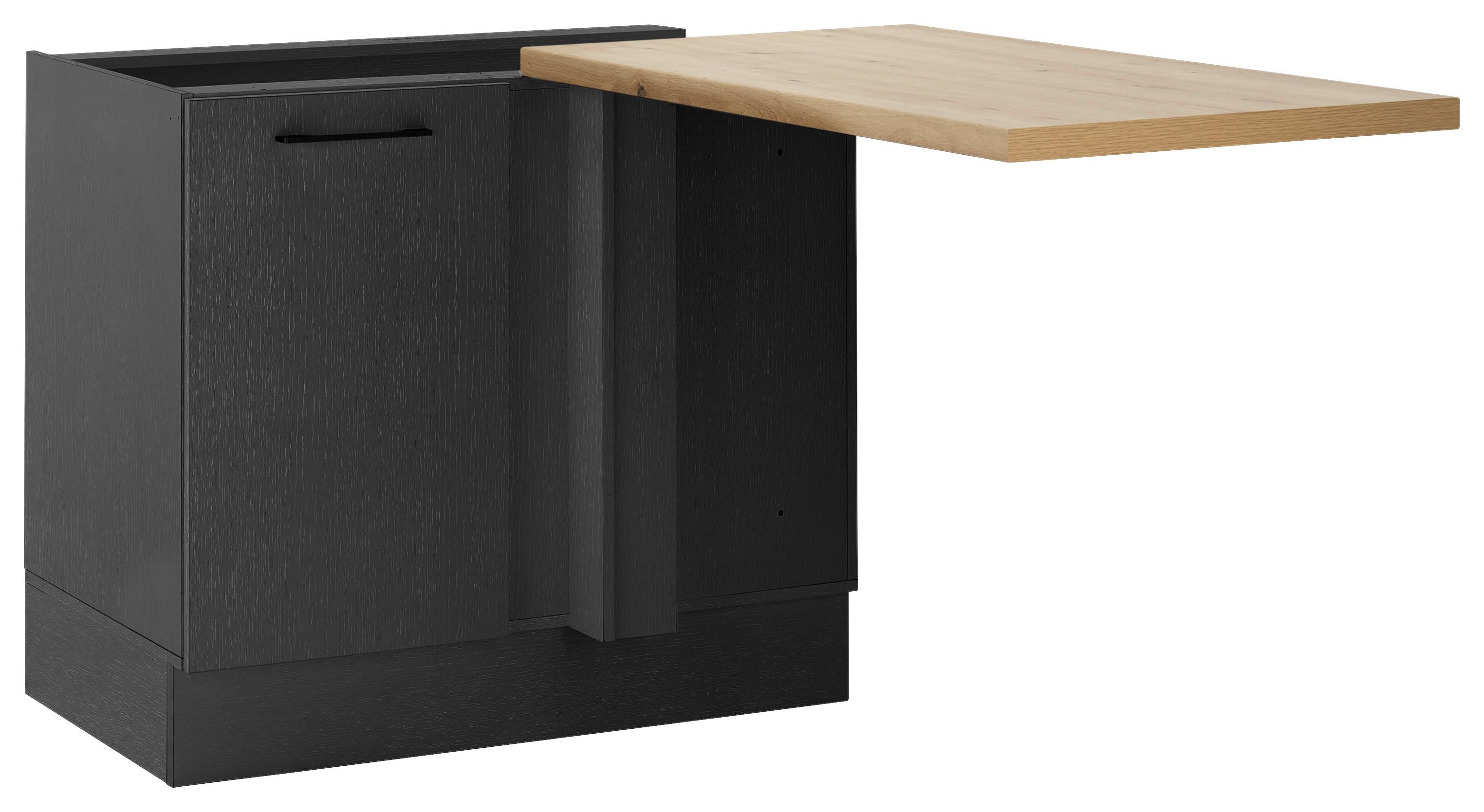 Eckunterschrank ca. 110x90x60 cm Eichefarben - Schwarz/Eiche Artisan, MODERN, Holzwerkstoff/Metall (110/90/60cm)