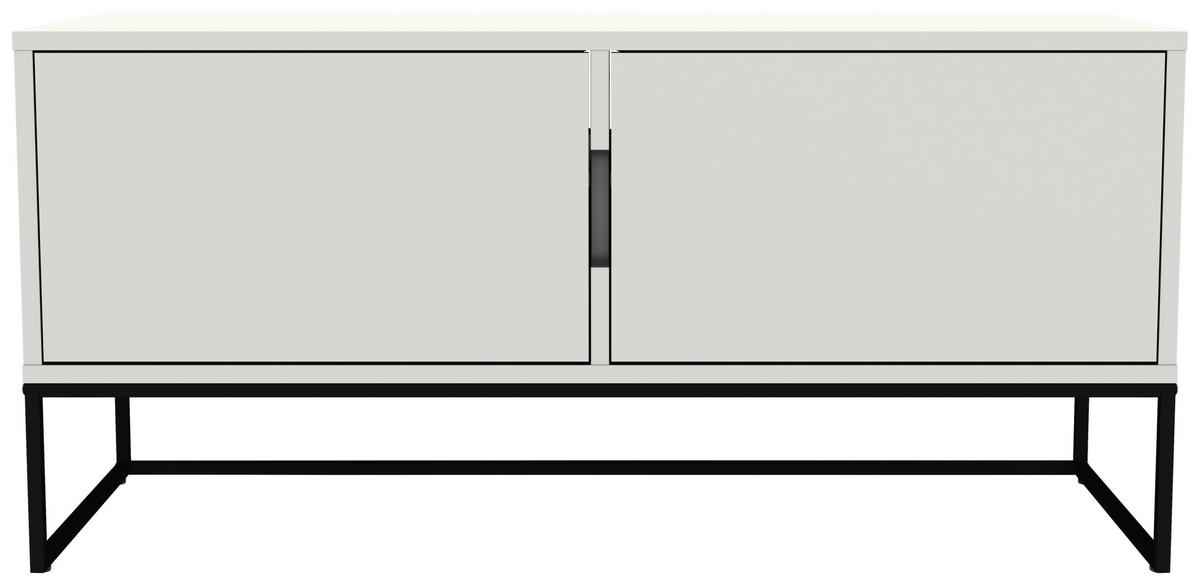 KOMODA NISKA LIPP - biały/czarny, Design, materiał drewnopochodny/metal (118/57/43cm)