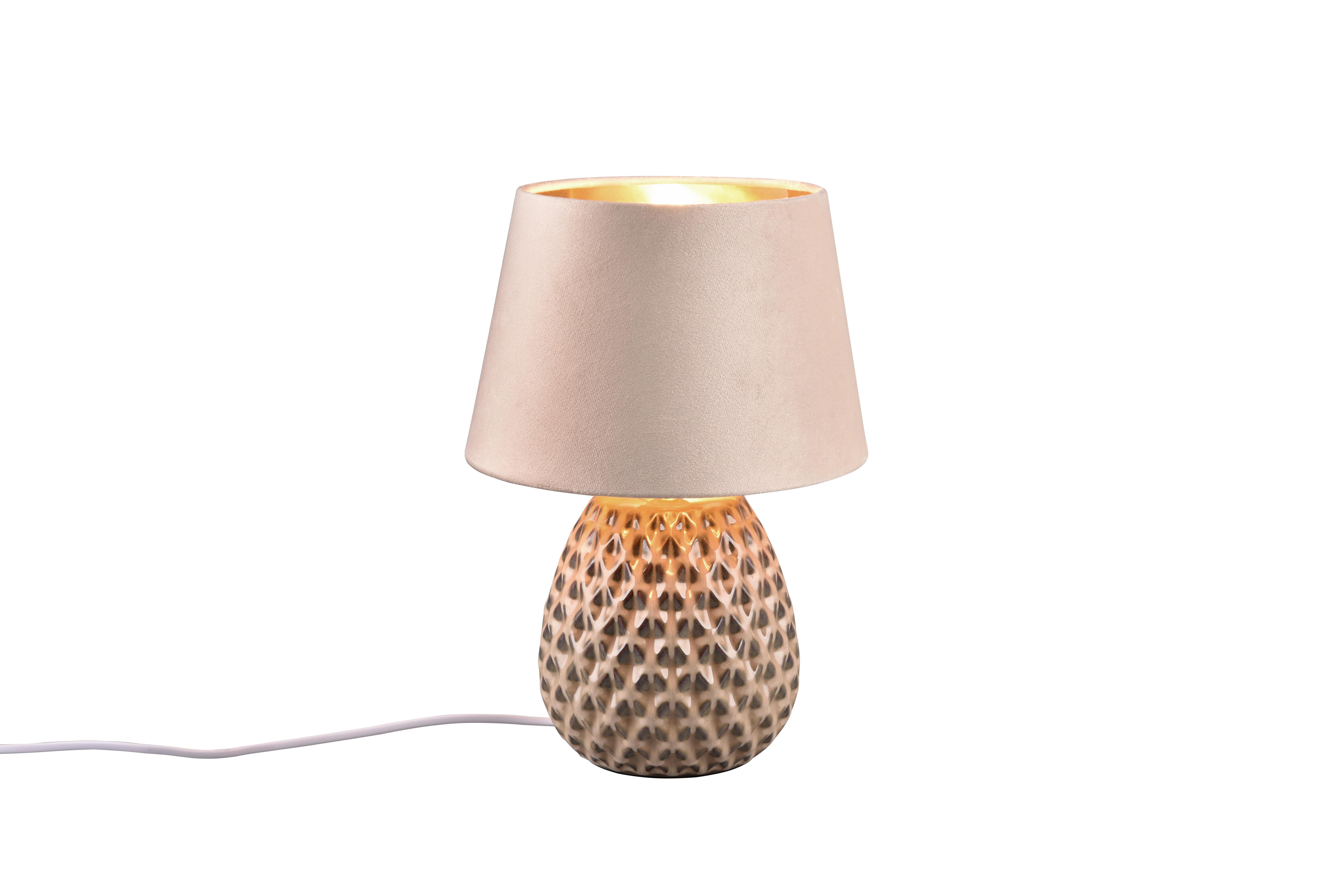 LAMPA STOŁOWA R51531944 ARIANA - beżowy, Konventionell, tkanina/ceramika (24/35cm)