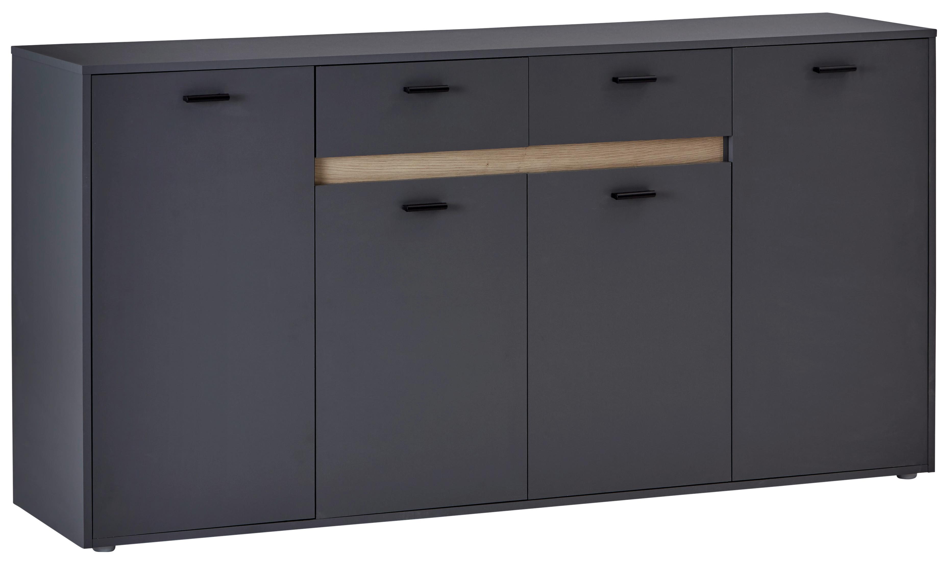 Comodă SLOT 4T - gri închis, Modern, material pe bază de lemn (183,4/90/40cm) - Modern Living