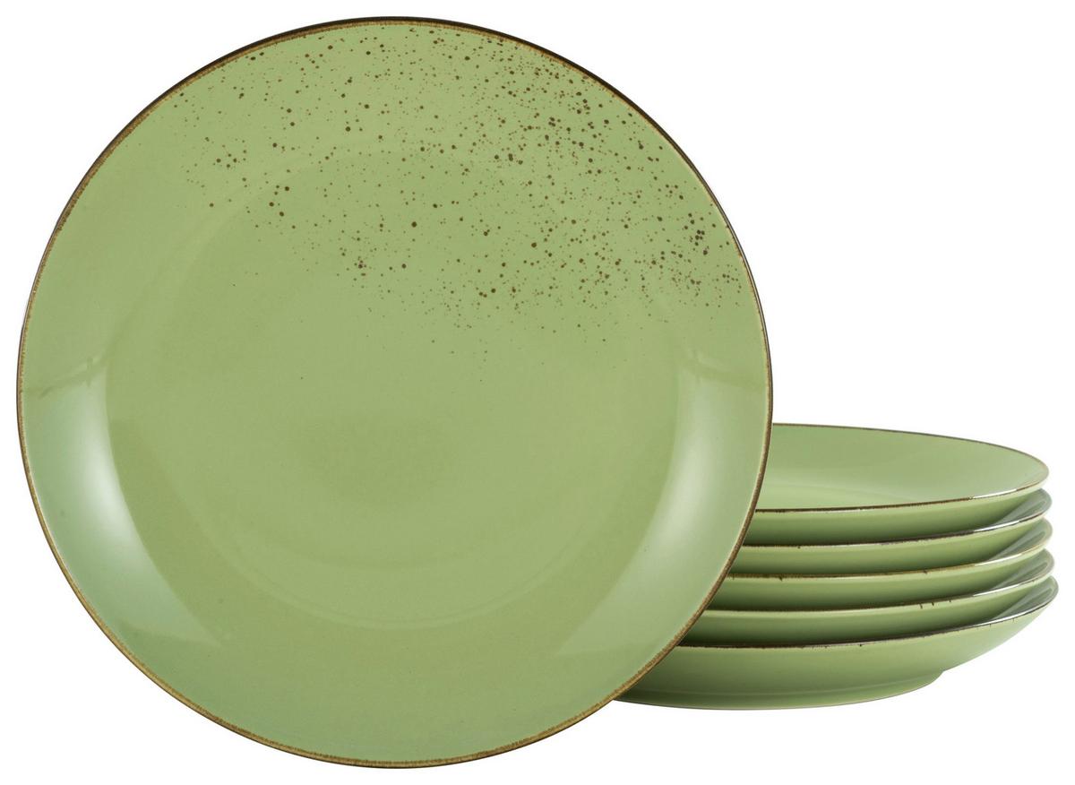 Set Desertnih Krožnikov Green, 6-Delni - zelena, Trend, keramika (21cm) - Creatable