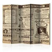 Paravan Vintage Magazines I, 5-Delni, Dvostranski - temno rjava/bež, Basics, tekstil/les (225/172/3cm) - artgeist