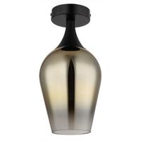 Deckenleuchte Lavus Schwarz/Goldfarben max. 40Watt - Klar/Goldfarben, Design, Glas/Metall (15/30cm) - Globo